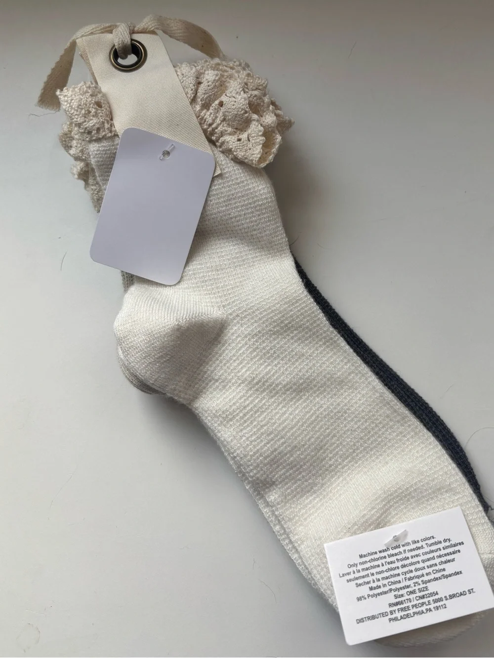 NWT Free People waffle knit socks with ruffles at top, multicolored pairs